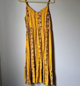 Old Navy Yellow Floral Midi Summer Dress